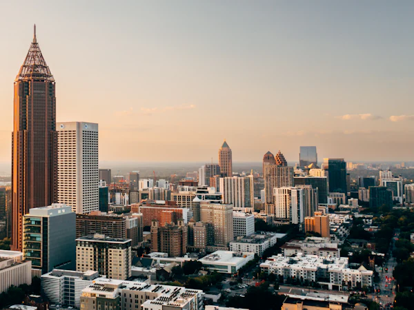Atlanta's towers in soft daylight