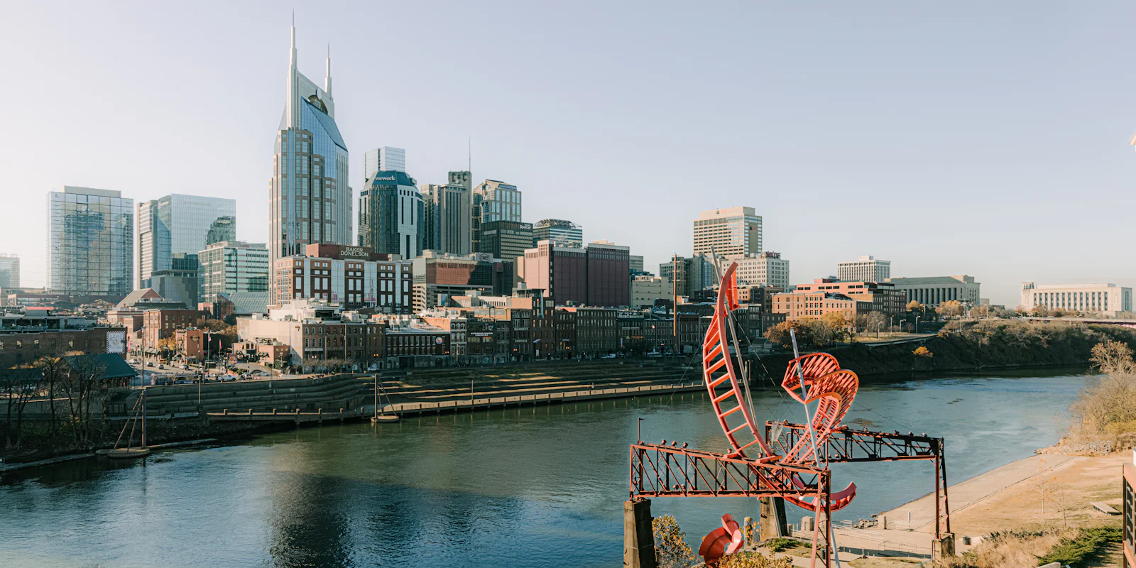 The Nashville skyline across the Cumberland River